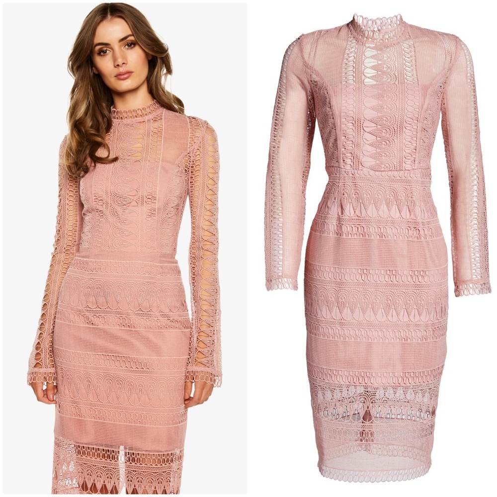 Bardot Mariana Lace dress - vintage rose